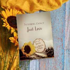 Rustikale Sonnenblumenhochzeit rettet das Datum Ankündigungspostkarte