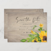 Rustikale Sonnenblumenhochzeit rettet das Datum Postkarte (Vorne/Hinten)