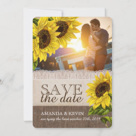 Rustikale Sonnenblumenhochzeit rettet das Datum Save The Date