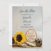 Rustikale Sonnenblumenhochzeit rettet das Datum Save The Date (Vorderseite)