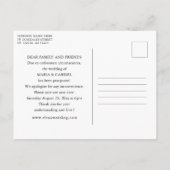 Rustikale Sonnenblumenhochzeit Rettete das neue Da Einladungspostkarte (Rückseite)