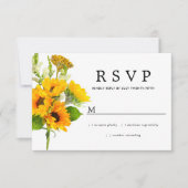 Rustikale Sonnenblumenhochzeit RSVP (Vorderseite)