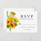 Rustikale Sonnenblumenhochzeit RSVP (Vorne/Hinten)