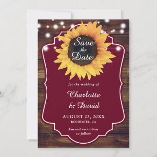 Rustikale Sonnenblumenhochzeit Save The Date