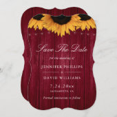 Rustikale Sonnenblumenhochzeit Save The Date (Vorne/Hinten)