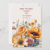 Rustikale Sonnenblumenhochzeit Save The Date (Vorderseite)