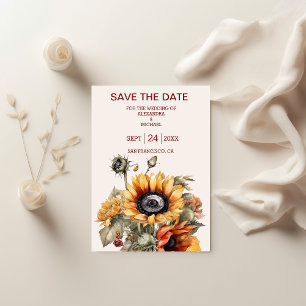 Rustikale Sonnenblumenhochzeit Save The Date