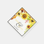 Rustikale Sonnenblumenhochzeit Serviette (Ecke)