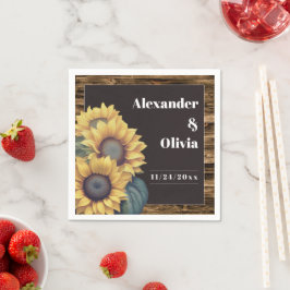 Rustikale Sonnenblumenhochzeit Serviette