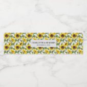 Rustikale Sonnenblumenhochzeit Wasserflaschenetikett (Einzelnes Label)