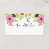 Rustikale Sonnenblumenkarte Begleitkarte (Vorderseite)