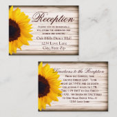Rustikale Sonnenblumenkarte für die Hochzeitsempfe Begleitkarte (Vorne/Hinten)