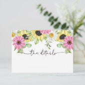 Rustikale Sonnenblumenkarte RSVP Karte (Stehend Vorderseite)