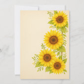 Rustikale Sonnenblumenkarte Save the Date (Rückseite)