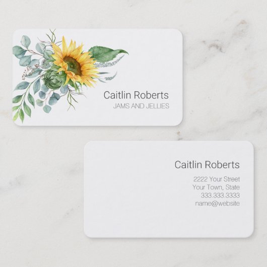 Rustikale Sonnenblumenkarte Terminkarte (Vorne/Hinten)