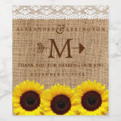 Rustikale Sonnenblumenkerne Weinetikett (Einzelnes Label)