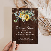 Rustikale Sonnenblumenkerzenleuchten Probe Abendes Einladung