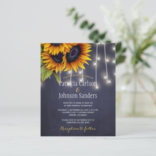 Rustikale Sonnenblumenkirchensaison einladen (Stehend Vorderseite)