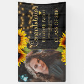 Rustikale Sonnenblumenklasse Glückwunsch FOTO Banner (Vertikal)