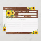 Rustikale Sonnenblumenkrebskarte Begleitkarte (Vorne/Hinten)