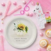 Rustikale Sonnenblumenkürbis Pappteller (Party)