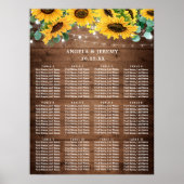 Rustikale Sonnenblumenlampen Hochzeitsstift Poster (Vorne)