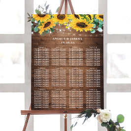 Rustikale Sonnenblumenlampen Hochzeitsstift Poster