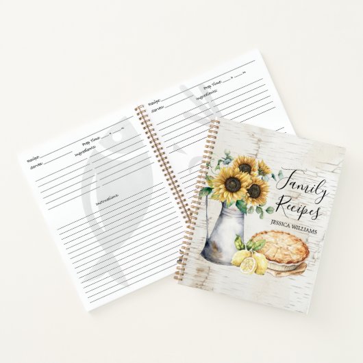 Rustikale Sonnenblumenlandschaft Rezept Buch (Innenseite)