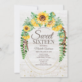 Rustikale Sonnenblumenleuchten 16 . Geburtstag Einladung