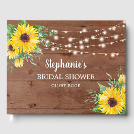 Rustikale Sonnenblumenleuchten Brautparty Gästebuch