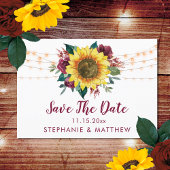Rustikale Sonnenblumenleuchten heiraten das Datum Save The Date
