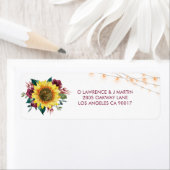 Rustikale Sonnenblumenleuchten Hochzeitadresse (Insitu)