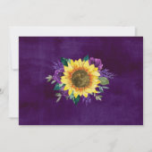 Rustikale Sonnenblumenleuchten Lila Foto Save the Save The Date (Rückseite)