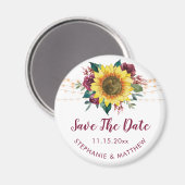 Rustikale Sonnenblumenleuchten Save the Date Magnet (Vorderseite/Rückseite)