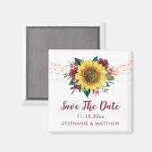 Rustikale Sonnenblumenleuchten Save the Date Magnet (Vorderseite/Rückseite)