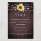 Rustikale Sonnenblumenlichter Blühende Grenz Hochz Programm (Rückseite)