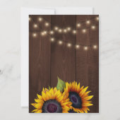 Rustikale Sonnenblumenlichter Einladung (Rückseite)