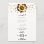 Rustikale Sonnenblumenlichter Programm (Rückseite)