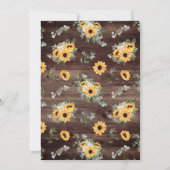 Rustikale Sonnenblumenmärsche Einladung (Rückseite)