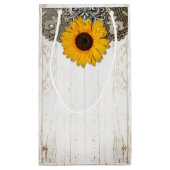 Rustikale Sonnenblumenmatte & Burlap-Geschenktasch Kleine Geschenktüte (Rückseite)