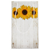 Rustikale Sonnenblumenmatte & Burlap-Geschenktasch Kleine Geschenktüte (Rückseite)