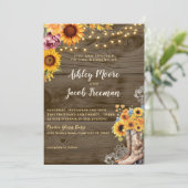 Rustikale Sonnenblumenmaus Einladung (Stehend Vorderseite)