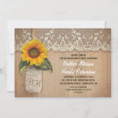 Rustikale Sonnenblumenmaus Einladung (Vorderseite)