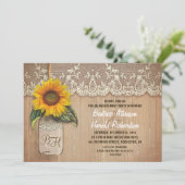 Rustikale Sonnenblumenmaus Einladung (Stehend Vorderseite)