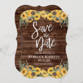 Rustikale Sonnenblumenmehlen retten die Termine Einladung (Vorne/Hinten)