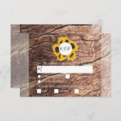 Rustikale Sonnenblumenmehloptionen Hochzeiten von RSVP Karte (Vorne/Hinten)