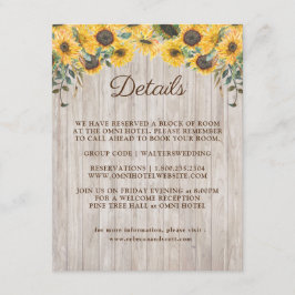 Rustikale Sonnenblumenmesse Begleitkarte