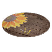 Rustikale Sonnenblumenmonogramm Schneidebrett (Ecke)