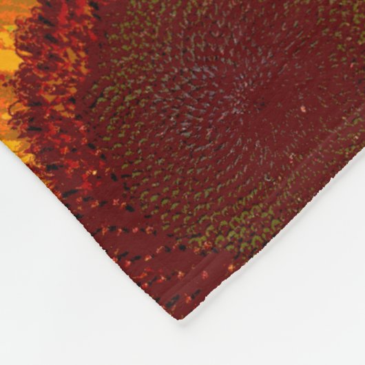 Rustikale Sonnenblumenmuster Fleecedecke (Ecke)