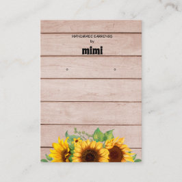 Rustikale Sonnenblumenöfen zeigen Visitenkarte an